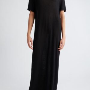 Róhe Maxi T-Shirt Dress in Noir at Nordstrom, Size 6 Us