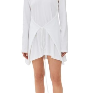 Rosetta Getty Apron Cutout T-Shirt Dress White L