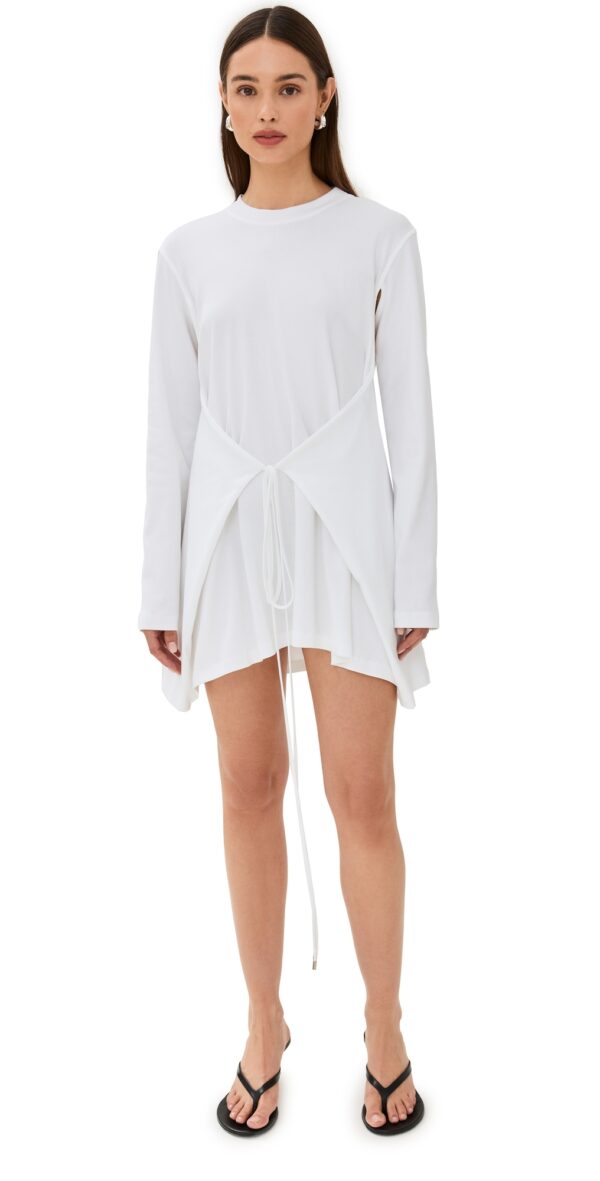 Rosetta Getty Apron Cutout T-Shirt Dress White L