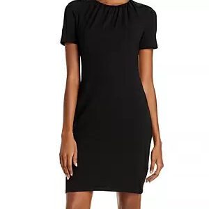 Ruched Sleeve T-Shirt Dress In Black