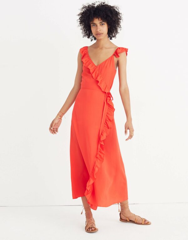 Ruffled Wrap Maxi Dress