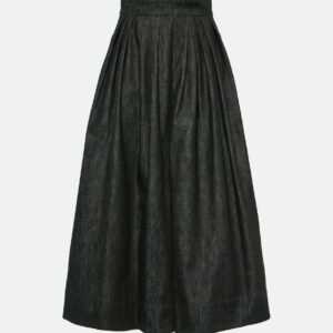 'S Max Mara Dindy pleated denim maxi skirt