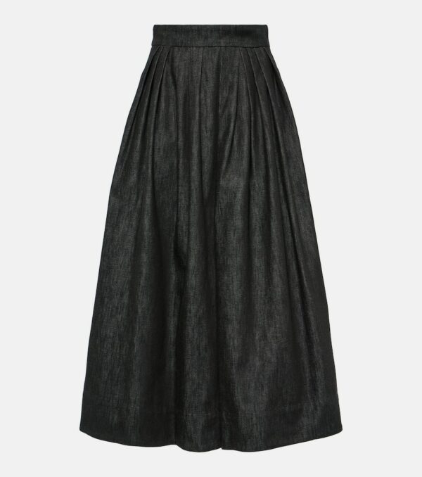 'S Max Mara Dindy pleated denim maxi skirt