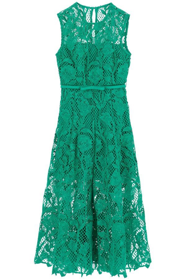 SELF PORTRAIT sleeveless midi lace dress