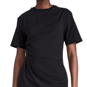 SIMKHAI Zeus Draped T-Shirt Dress Black XS