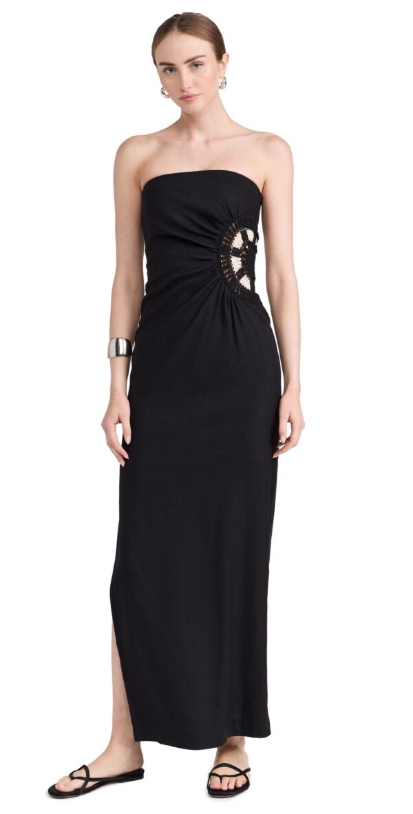 SIR. Dorian Strapless Midi Dress Black 0P