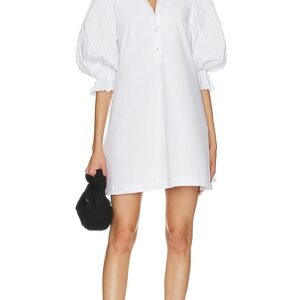 SOVERE Focus Pleat Smock Mini Dress in White. - size M (also in S, XS)