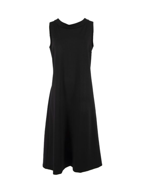 Saint Laurent Yves Saint Laurent Black Autumn 2010 Wool Sleeveless Shift Midi Dress