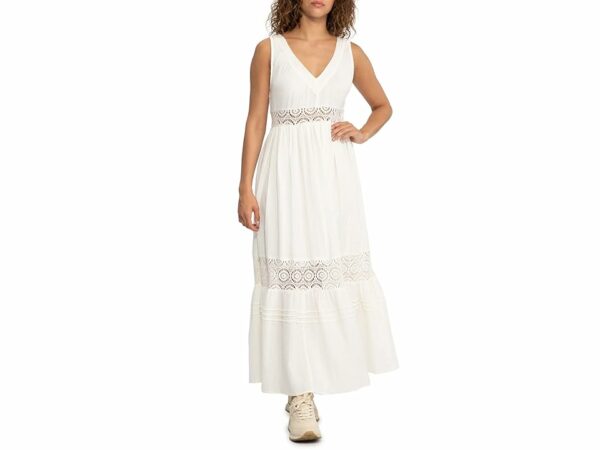 Sanctuary Gauze and Lace Maxi Dress (Muslin) Women's Dress