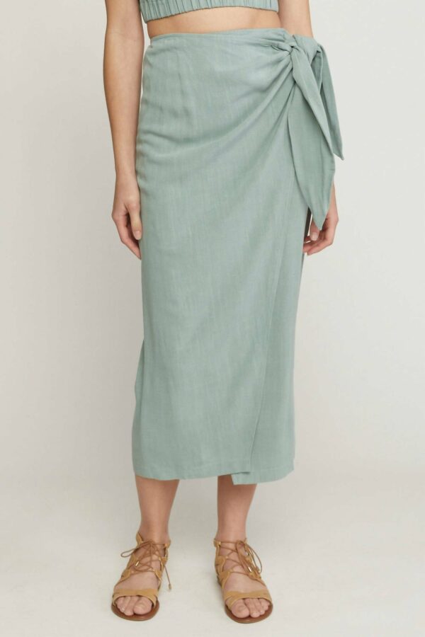 Sarong Midi Skirt In Desert Sage