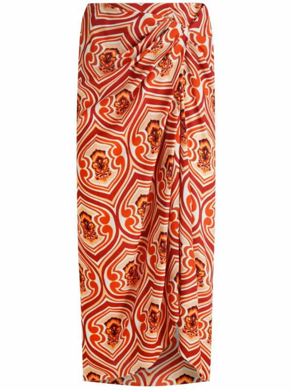 Sarong skirt with graphic print