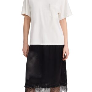 Sea Lorraine Lace Combo T-Shirt Dress Black XXS