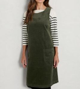 Seasalt Cornwall Women's Safflower Pinafore Dress, Green, 18