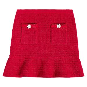 Self-Portrait Kids Embellished peplum tweed skirt