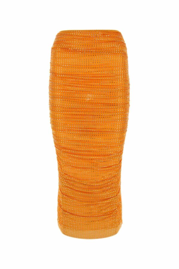 Self Portrait Orange Tulle Skirt, Women's (Size 32)