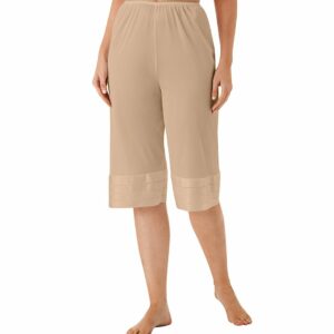 Shadowline Women's Adjustable Length Culottes in Beige (6219) | Plus Size Large | HerRoom.com