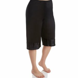 Shadowline Women's Adjustable Length Culottes in Black (6219) | Plus Size Large | HerRoom.com