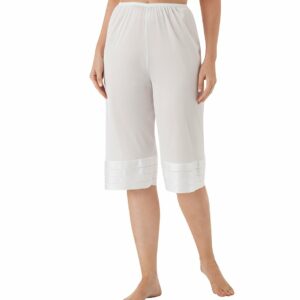 Shadowline Women's Adjustable Length Culottes in White (6219) | Plus Size Large | HerRoom.com