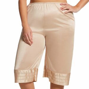 Shadowline Women's Plus Size Adjustable Length Culottes in Beige (6219X) | Size XL | HerRoom.com