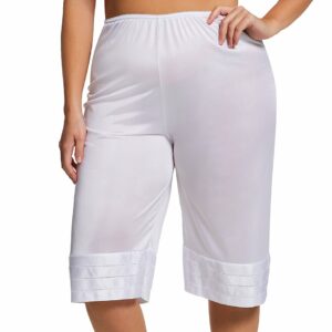 Shadowline Women's Plus Size Adjustable Length Culottes in White (6219X) | Size 5XL | HerRoom.com