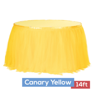 Sheer Tulle Tutu Table Skirt - 14ft long - Canary Yellow