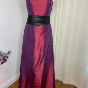 Shiny Purple & Black Taffeta Formal Dress Size 22, Strapless Dress, Includes Spaghetti Straps, Flattering Design, A Line Skirt, Prom