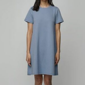 Short-Sleeve Crew Neck Plain Mini T-Shirt Dress