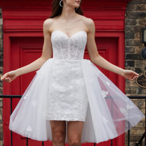 Short Wedding Dresses 2024 Strapless Sleeveless Mermaid Short Bridal Dresses Free Customization