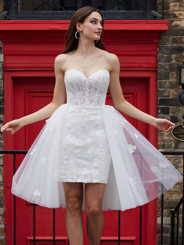 Short Wedding Dresses 2024 Strapless Sleeveless Mermaid Short Bridal Dresses Free Customization