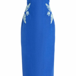 Significant Other - Rosslyn Strapless Embroidered-Slub Midi Dress - Blue - US 6 - Moda Operandi