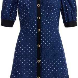 "Silk Polka Dot Mini Dress