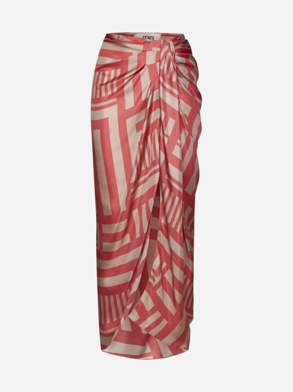 Silk sarong-style long skirt