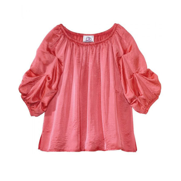 Silverts-SV46030-SV1313-L Easy Independent Self Dressing Peasant Top, Deep Coral - Large