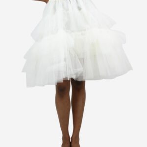 Simone Rocha Cream Elasticated Layered Tulle Skirt - Size Uk 6, Women's