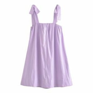 Sleeveless Plain Mini Smock Dress