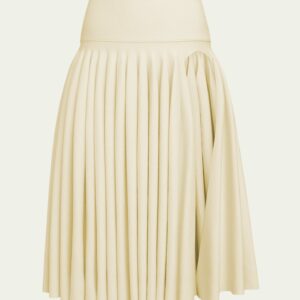 Slit-Detailed Knit Godet Midi Skirt