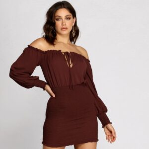 Smock It To Ya Off Shoulder Mini Dress