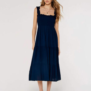 Smock Tiered Midi Dress