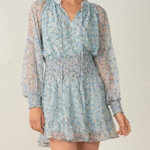 Smock Waist Dress In Blue