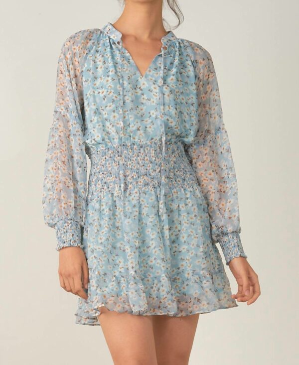 Smock Waist Dress In Blue