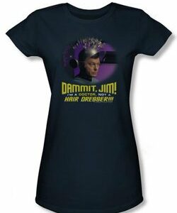 Star Trek Juniors Shirt Not A Hair Dresser Navy Blue Tee T-Shirt