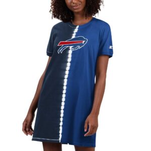 Starter Women's Navy Buffalo Bills Ace Tie-Dye T-Shirt Dress - Navy