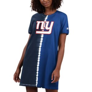 Starter Women's Navy New York Giants Ace Tie-Dye T-Shirt Dress - Navy