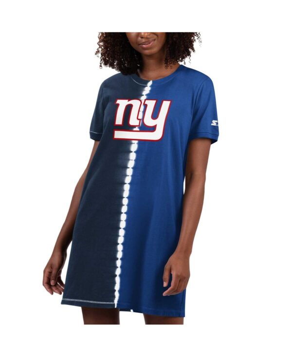 Starter Women's Navy New York Giants Ace Tie-Dye T-Shirt Dress - Navy