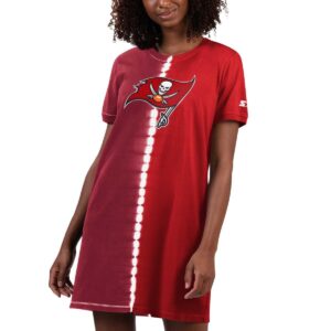 Starter Women's Red Tampa Bay Buccaneers Ace Tie-Dye T-Shirt Dress - Red