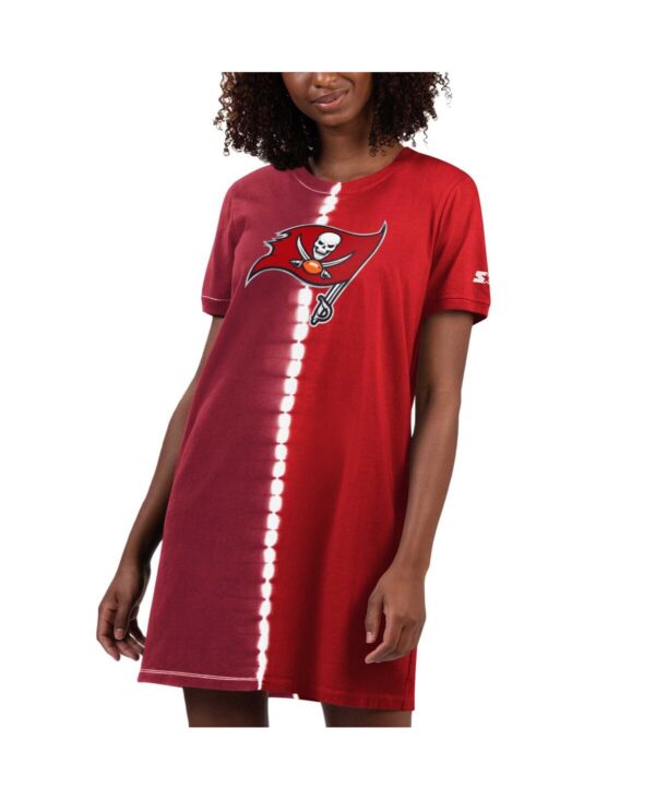 Starter Women's Red Tampa Bay Buccaneers Ace Tie-Dye T-Shirt Dress - Red