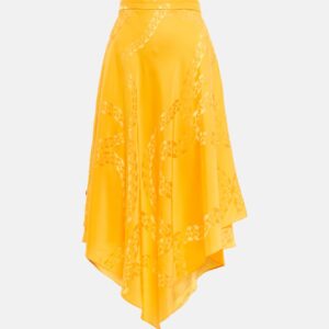 Stella McCartney Asymmetrical printed high-rise midi skirt