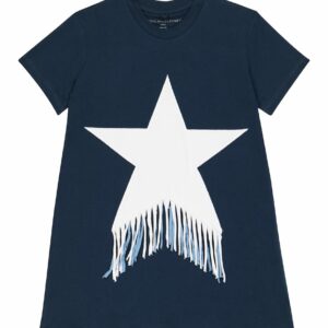 Stella McCartney Kids Star fringed cotton jersey T-shirt dress