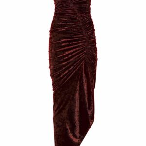 Strapless Crushed Velvet Midi Dress