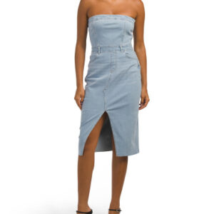 Strapless Denim Mini Dress For Women